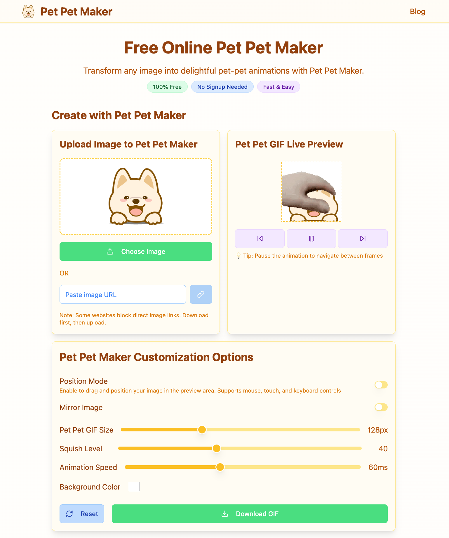 Pet Pet Maker Web Demo